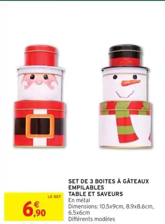 Intermarché Set de 3 boites à gâteaux empilables table et saveurs offre