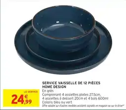 Intermarché Service vaisselle de 12 pièces home design offre