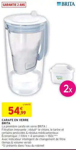 Intermarché Carafe en verre brita offre