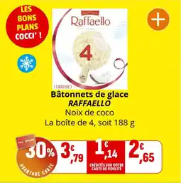 Coccinelle Supermarché RAFFAELLO Bâtonnets de glace offre