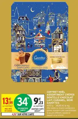 Intermarché Coffret noël assortiment crêpes dentelle chocolat lait, caramel, noir gavottes offre