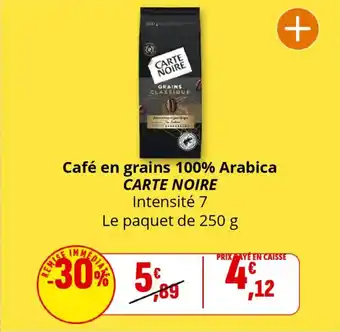 Coccinelle Supermarché CARTE NOIRE Café en grains 100% Arabica offre