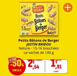 Coccinelle Supermarché JUSTIN BRIDOU Petits Bâtons de Berger offre