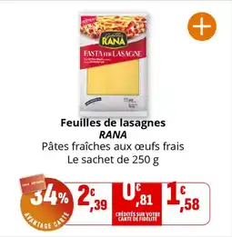 Coccinelle Supermarché RANA Feuilles de lasagnes offre