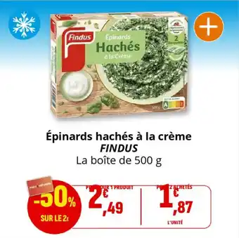 Coccinelle Supermarché FINDUS Épinards hachés à la crème offre