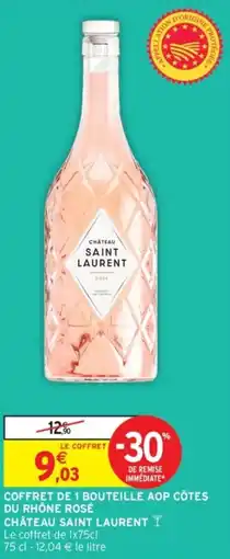 Intermarché Coffret de 1 bouteille aop côtes du rhône rosé château saint laurent offre