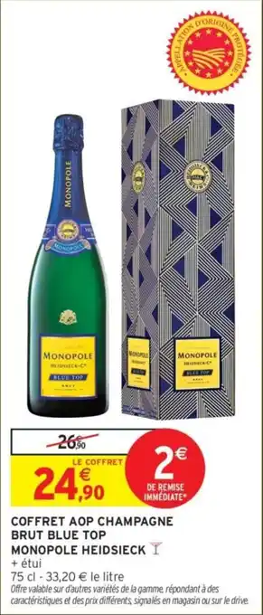 Intermarché Coffret aop champagne brut blue top monopole heidsieck offre
