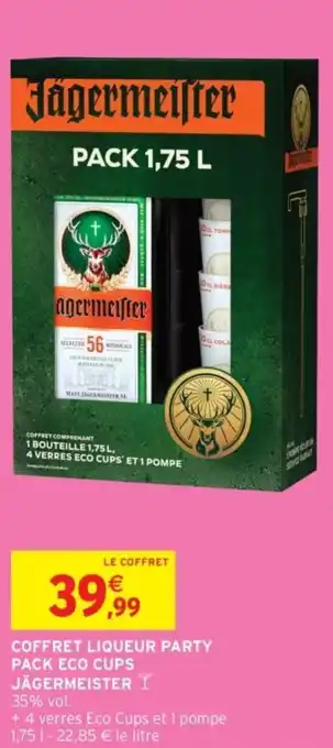 Intermarché Coffret liqueur party pack eco cups jägermeister offre