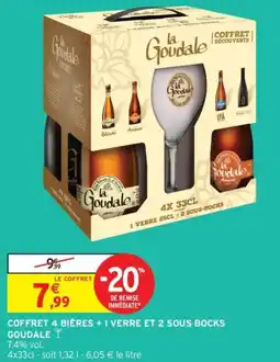 Intermarché Coffret 4 bières +1 verre et 2 sous bocks goudale offre