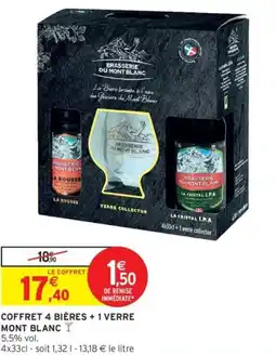 Intermarché Coffret 4 bières + 1 verre mont blanc offre