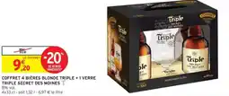 Intermarché Coffret 4 bières blonde triple + 1 verre triple secret des moines offre