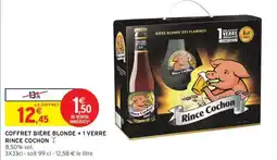 Intermarché Coffret bière blonde + 1 verre rince cochon offre