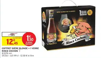 Intermarché Coffret bière blonde + 1 verre rince cochon offre