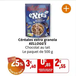 Coccinelle Supermarché KELLOGG'S Céréales extra granola offre