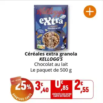 Coccinelle Supermarché KELLOGG'S Céréales extra granola offre