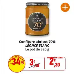 Coccinelle Supermarché LEONCE BLANC Confiture abricot 70% offre