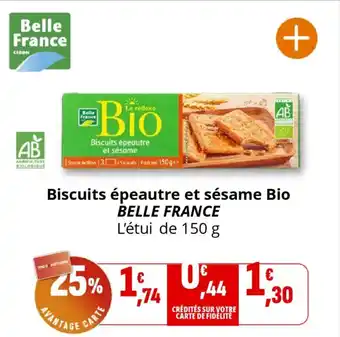 Coccinelle Supermarché BELLE FRANCE Biscuits épeautre et sésame Bio offre