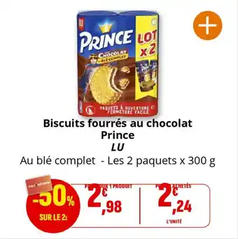 Coccinelle Supermarché LU Prince Biscuits fourrés au chocolat offre