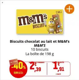 Coccinelle Supermarché M&M'S Biscuits chocolat au lait et M&M's offre