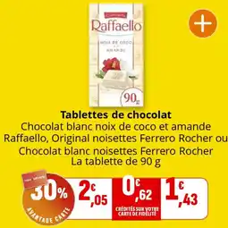 Coccinelle Supermarché Tablettes de chocolat offre