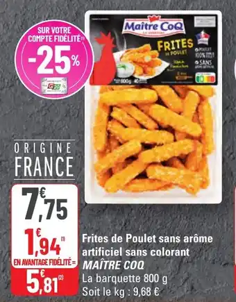 G20 Frites de poulet sans arôme artificiel sans colorant maître coq offre
