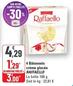 G20 4 bâtonnets crème glacée raffaello offre