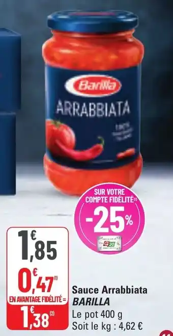 G20 Sauce arrabbiata barilla offre