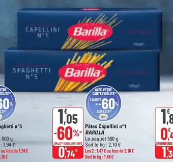 G20 Pâtes capellini n°1 barilla offre