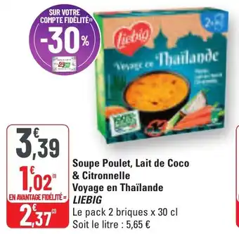 G20 Soupe poulet lait de coco & citronnelle voyage en thaïlande liebig offre