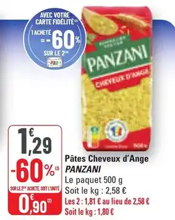 G20 Pâtes cheveux d'ange panzani offre