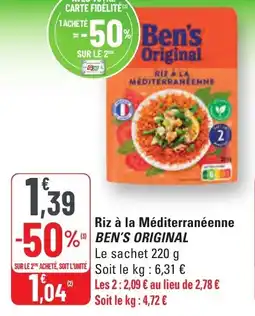 G20 Riz à la méditerranéenne ben's original offre