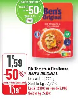 G20 Riz tomate à l'italienne ben's original offre