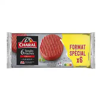Carrefour Market 6 steaks hachés pur bœuf 15% m.g. charal offre