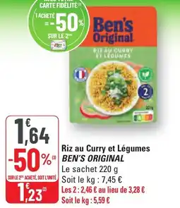 G20 Riz au curry et légumes ben's original offre
