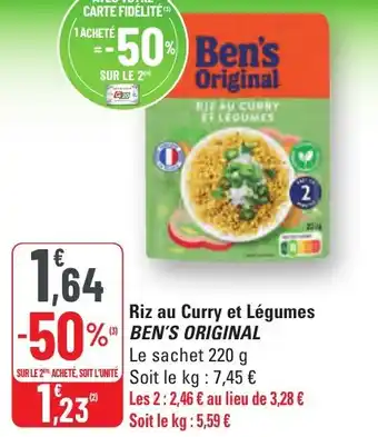G20 Riz au curry et légumes ben's original offre