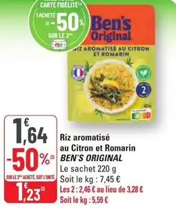 G20 Riz aromatisé au citron et romarin ben's original offre