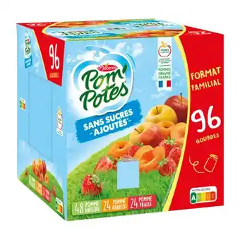 Carrefour Pom'potes compotes sans sucres ajoutés format familial offre