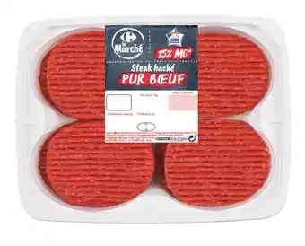 Carrefour 8 steaks hachés pur bœuf 15% m.g. carrefour le marché offre