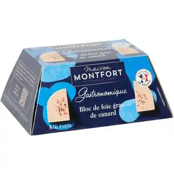 Carrefour Maison montfort bloc de foie gras de canard i.g.p. du sud-ouest avec morceaux offre