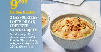 Picard 2 cassolette lotte du cap, crevette, saint-jacques offre