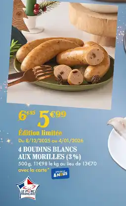 Picard Picard 4 boudins blancs aux morilles (3%) offre