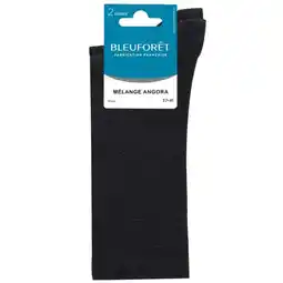 Carrefour Bleu foret mi-chaussettes femme duo jersey angora offre