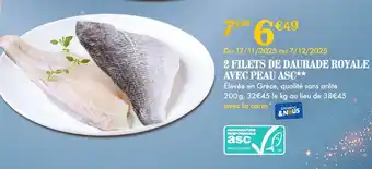 Picard Picard 2 filets de daurade royale avec peau asc offre