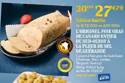 Picard Picard l'originel foie gras de canard entier du sud-ouest à la fleur de sel de guérande offre