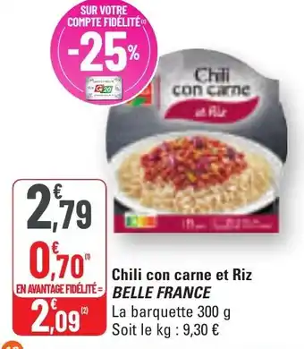 G20 Chili con carne et riz belle france offre