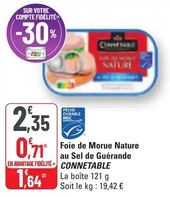 G20 Foie de morue nature au sel de guérande connetable offre