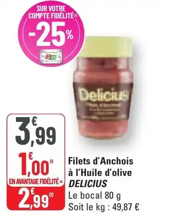 G20 Filets d'anchois à l'huile d'olive offre