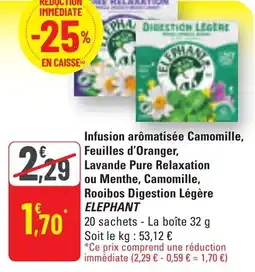 G20 Infusion arômatisée camomille feuilles d'oranger lavande pure relaxation offre