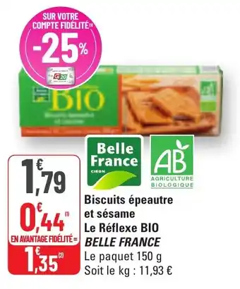G20 Biscuits épeautre et sésame le réflexe bio belle france offre