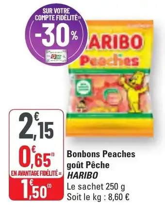 G20 Bonbons peaches goût pêche haribo offre